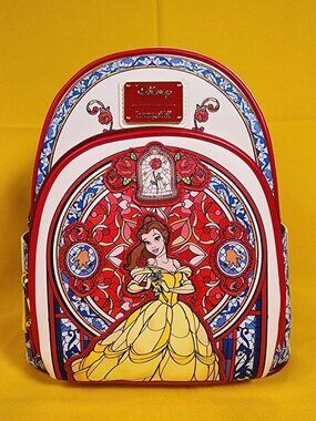 Loungefly Disney Beauty and the Beast Belle Stained Glass Portrait Mini Backpack
